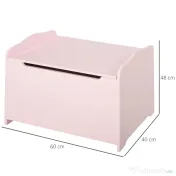 HOMCOM Cufar Jucarii din Lemn cu Capac Amortizat 60x40x48cm