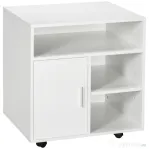 Homcom Dulap Imprimanta – Alb 60×50×65,5 cm cu Rafturi & Spatiu Depozitare
