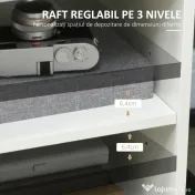 Homcom Dulap Imprimanta – Alb 60×50×65,5 cm cu Rafturi & Spatiu Depozitare