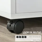 Homcom Dulap Imprimanta – Alb 60×50×65,5 cm cu Rafturi & Spatiu Depozitare