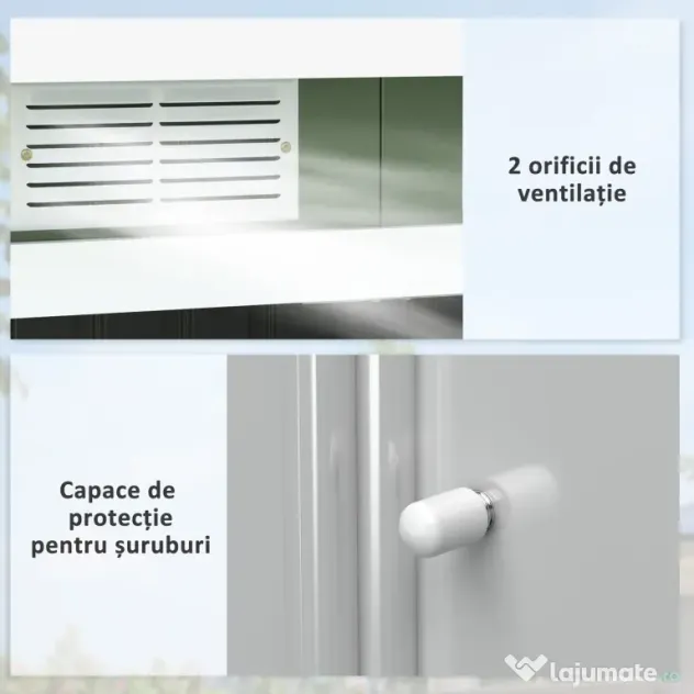 Outsunny, magazie pentru scule, casuta de gradina, sopron pentru unelte 280x130x172cm, Verde deschis | Aosom Romania