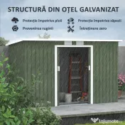 Outsunny magazie pentru scule de gradina, 280x130x172cm, Verde deschis 