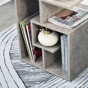 HOMCOM Bibliotecă Modernă pe 3 Niveluri din Lemn cu Efect Ciment, Dimensiuni 45x40x55cm, Gri Elegant | Aosom Romania