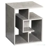 HOMCOM Biblioteca pe 3 niveluri in Lemn Gri Efect Ciment 45x40x55cm