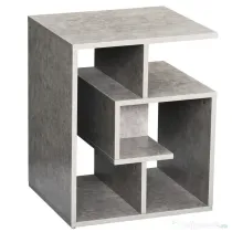 HOMCOM Biblioteca pe 3 niveluri in Lemn Gri Efect Ciment 45x40x55cm