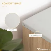 HOMCOM Bancă pentru Pantofi cu 3 Compartimente, Spațiu Ascuns și Șezut din Piele PU, 80x30x43 cm, Lemn Natural 