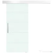 HOMCOM Ușă Glisantă din Sticlă Temperată Satinată 90×205 cm, Kit cu Șină Aluminiu și Mâner Transparent pentru Interior 