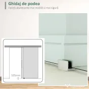 HOMCOM Ușă Glisantă din Sticlă Temperată Satinată 90×205 cm, Kit cu Șină Aluminiu și Mâner Transparent pentru Interior 