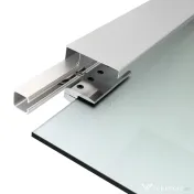 HOMCOM Ușă Glisantă din Sticlă Temperată Satinată 90×205 cm, Kit cu Șină Aluminiu și Mâner Transparent pentru Interior 