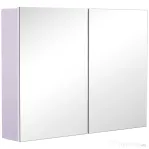 HOMCOM Dulap de Baie cu Oglindă, Dulăpior Suspendat pe Perete cu 3 Rafturi, Depozitare Cosmetice din MDF, Alb, 80x60x15cm