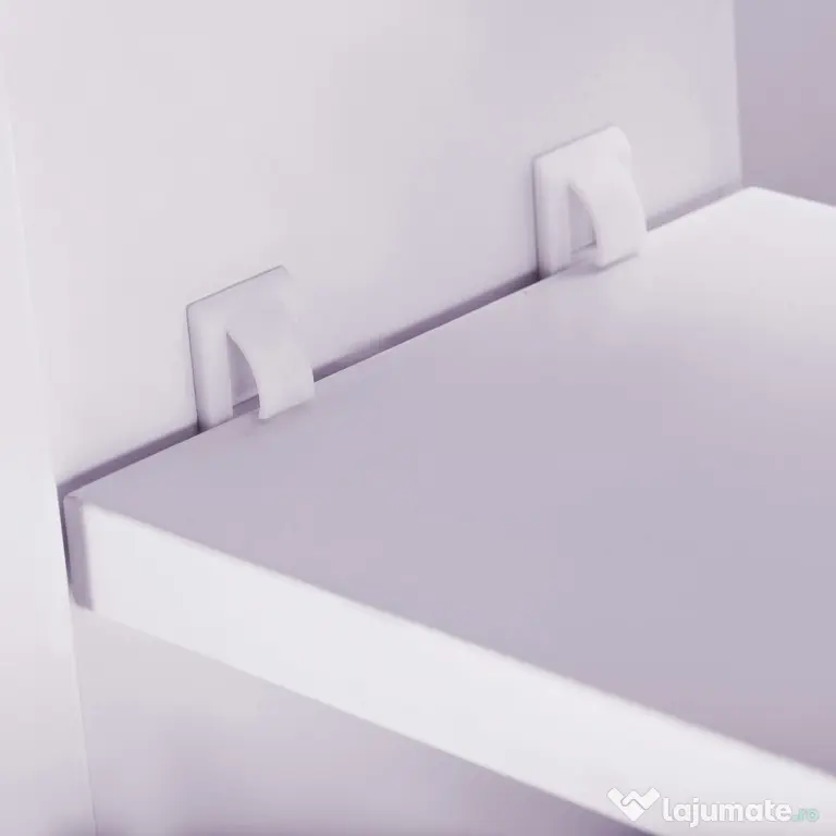 HOMCOM Dulap de Baie cu Oglindă, Dulăpior Suspendat pe Perete cu 3 Rafturi, Depozitare Cosmetice din MDF, Alb, 80x60x15cm