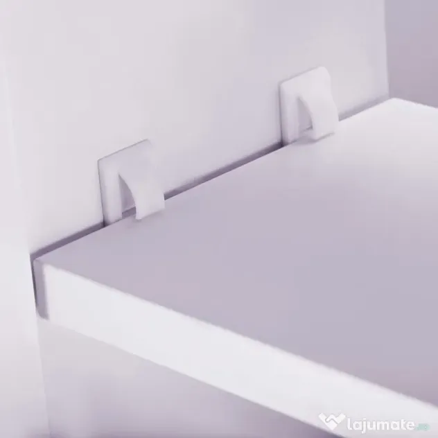 HOMCOM Dulap de Baie cu Oglindă, Dulăpior Suspendat pe Perete cu 3 Rafturi, Depozitare Cosmetice din MDF, Alb, 80x60x15cm