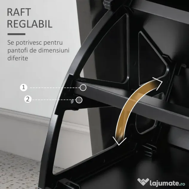 HOMCOM Dulap pentru Intrare Cuier cu Pantofar si Oglinda, Rafturi si Sertar, Dulap Cuier din PAL, 90x10x102 cm, Negru