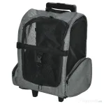 PawHut Rucsac 2 în 1 pentru Câini și Pisici cu Buzunare Laterale, Mâner Telescopic și Roți, 42x25x55 cm, Gri | Aosom Romania