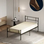 Cadru de Pat de o Persoana HOMCOM 90x200cm din Otel, Sipci Integrate, Negru | Aosom Romania 