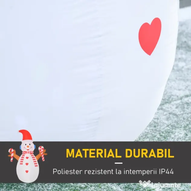 Om de Zapada Gonflabil de 240cm, Decoratiune de Craciun pentru Exterior cu Lumini cu LED, decoratiune gonflabila HOMCOM | Aosom Romania
