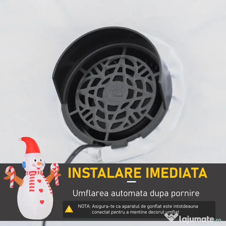 Om de Zapada Gonflabil de 240cm, Decoratiune de Craciun pentru Exterior cu Lumini cu LED, decoratiune gonflabila HOMCOM | Aosom Romania