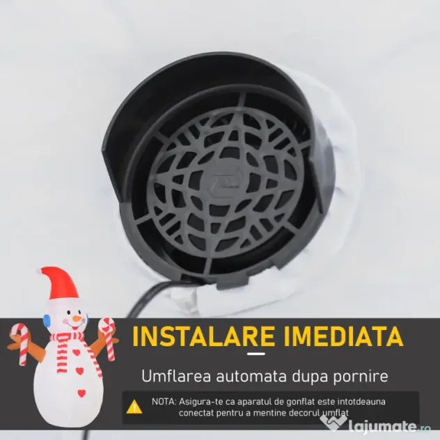 Om de Zapada Gonflabil de 240cm, Decoratiune de Craciun pentru Exterior cu Lumini cu LED, decoratiune gonflabila HOMCOM | Aosom Romania