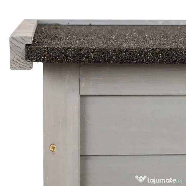 Outsunny Dulap de Grădină din Lemn de Brad cu Uși cu Obloane și 2 Polițe, 87x46,5x96,5cm, Gri | Aosom Romania