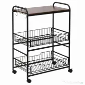 HOMCOM Cărucior Bucătărie Stil Industrial, Mobil cu Roți, Design Modern | Aosom Romania 