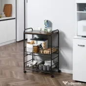 HOMCOM Cărucior Bucătărie Stil Industrial, Mobil cu Roți, Design Modern | Aosom Romania 