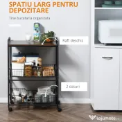 HOMCOM Cărucior Bucătărie Stil Industrial, Mobil cu Roți, Design Modern | Aosom Romania 