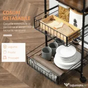 HOMCOM Cărucior Bucătărie Stil Industrial, Mobil cu Roți, Design Modern | Aosom Romania 