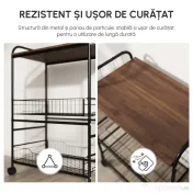 HOMCOM Cărucior Bucătărie Stil Industrial, Mobil cu Roți, Design Modern | Aosom Romania 