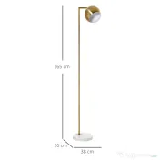 Homcom Lampadar Vintage – Abajur Reglabil, E27, Finisaj Auriu 