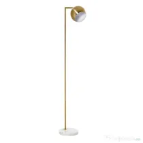 Lampa de podea cu structura metalica si abajur reglabil, din Metal si Marmura 38x26x165cm Auriu, Alb HOMCOM | Aosom RO