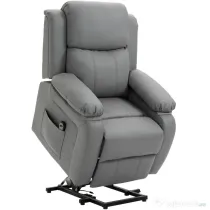 HOMCOM Fotoliu Relaxant Rabatabil la 160°, Electric cu Funcție de Ridicare, Suport pentru Picioare și Telecomandă, 76x90x105 cm, Gri | Aosom Romania