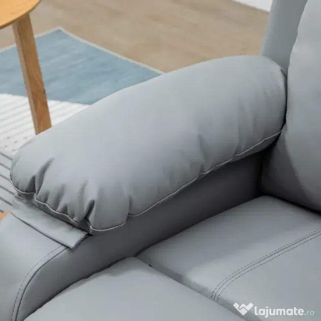 HOMCOM Fotoliu Relaxant Rabatabil la 160°, Electric cu Funcție de Ridicare, Suport pentru Picioare și Telecomandă, 76x90x105 cm, Gri | Aosom Romania
