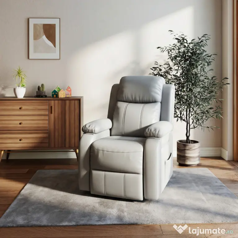 HOMCOM Fotoliu Relaxant Rabatabil la 160°, Electric cu Funcție de Ridicare, Suport pentru Picioare și Telecomandă, 76x90x105 cm, Gri | Aosom Romania