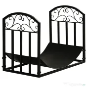 Suport pentru Busteni din Metal pentru Interior si Exteriordin Metal cu Blat Cubat, max 60 kg Lemne, Negru 60,5x36x46,5cm Outsunny | Aosom Romania 