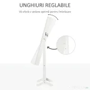 HOMCOM Oglindă Portbijuterii, Dulap Portbijuterii cu Unghi Reglabil, Organizator pentru Inele, Coliere, Cercei, Încuietoare cu Cheie, pentru Dormitor, Living, 46x36.5x151.5cm, Alb | Aosom Romania 