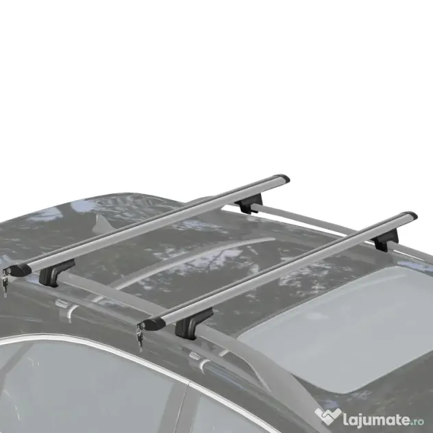HOMCOM Bare transversale auto 135 cm, portbagaj blocabil cu 2 chei, compatibile cu șine laterale de 120 cm, argintie | Aosom Romania