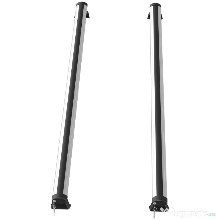 HOMCOM Bare transversale auto 135 cm, portbagaj blocabil cu 2 chei, compatibile cu șine laterale de 120 cm, argintie | Aosom Romania