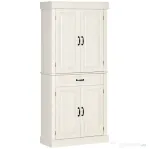Homcom Bufet Bucatarie – Stil Colonial Lemn Alb 80×35×180 cm