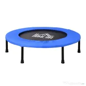 HOMCOM Trambulina Elastica pentru Jumping Fitness si Antrenament Acasa, Arcuri si Structura din Otel, Φ91x22.5cm, Negru si Albastru