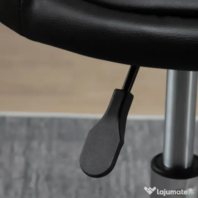 HOMCOM Set 2 Taburete de Bar Pivotante, Înălțime Ajustabilă, Imitație Piele PU, Negru | Aosom Romania