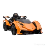HOMCOM Masina Electrica pentru Copii, Automobil Lamborghini cu Telecomanda, Faruri LED si Muzica