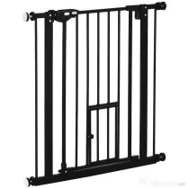 PawHut Portita pentru Caini Extensibila 74-80 cm cu Inchidere Automata, Neagra | Aosom Romania