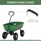 Carucior de Gradina Outsunny cu Structura din Otel si Anvelope, Maner Moale, Capacitate 250 kg, 108x52x100cm, Verde 