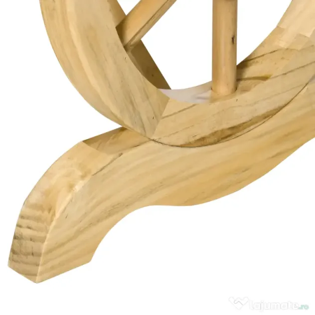 Outsunny Bancă de Grădină cu 2 Locuri, Design cu Roți, Bancă de Exterior din Lemn de Brad, pentru Terasă, Patio și Curte, 98x50x39,5 cm, Aspect Lemn Natural | Aosom Romania