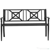 Outsunny Bancă de Exterior din Oțel pentru 2 Persoane, Spătar Înalt, Cotiere Confortabile, 128x62.5x81.5 cm, Negru | Aosom Romania 