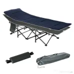 Pat pliabil de camping Outsunny, cu saltea, perna si husa de transport, 188x64.5x53cm, albastru | Aosom Romania