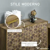 Dulapuri Bucătărie Dulap Cu Uși Anti-Rasturnare, Picioare Otel Auriu, Capacitate Mare, Pentru Bucătărie, Living, Sufragerie | Aosom Romania 