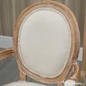 HOMCOM Scaun de sufragerie, stil clasic, tapițat, cu husă din material textil, 56x56x96cm, alb crem 