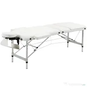 Homcom Masa Masaj Profesionala – Aluminiu Pliabila 215×60 cm Alb 