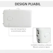 Homcom Masa Masaj Profesionala – Aluminiu Pliabila 215×60 cm Alb 